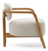 Melqui Beige Armchair Solid Oak with Natural Finish