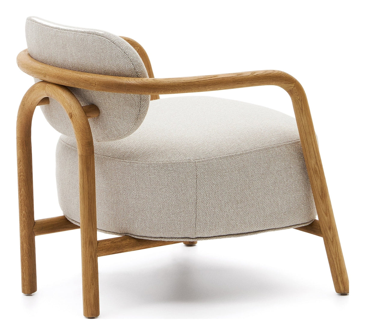 Melqui Beige Armchair Solid Oak with Natural Finish