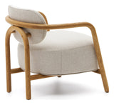 Melqui Beige Armchair Solid Oak with Natural Finish