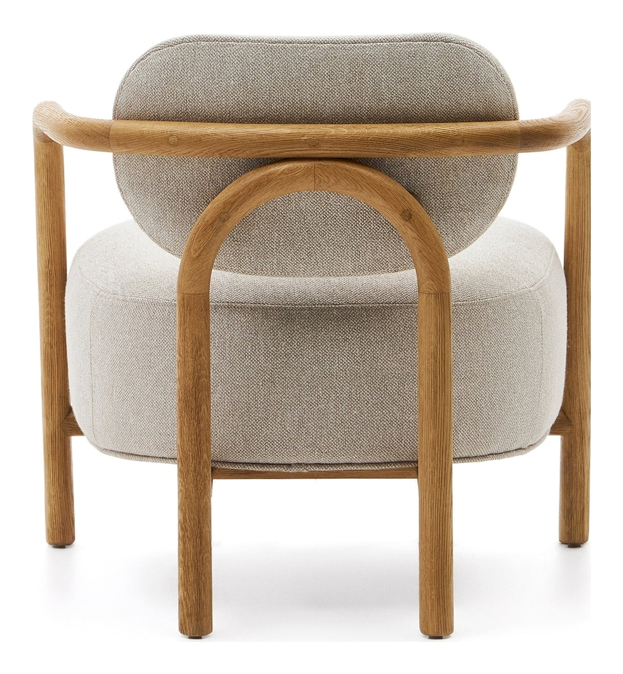 Melqui Beige Armchair Solid Oak with Natural Finish