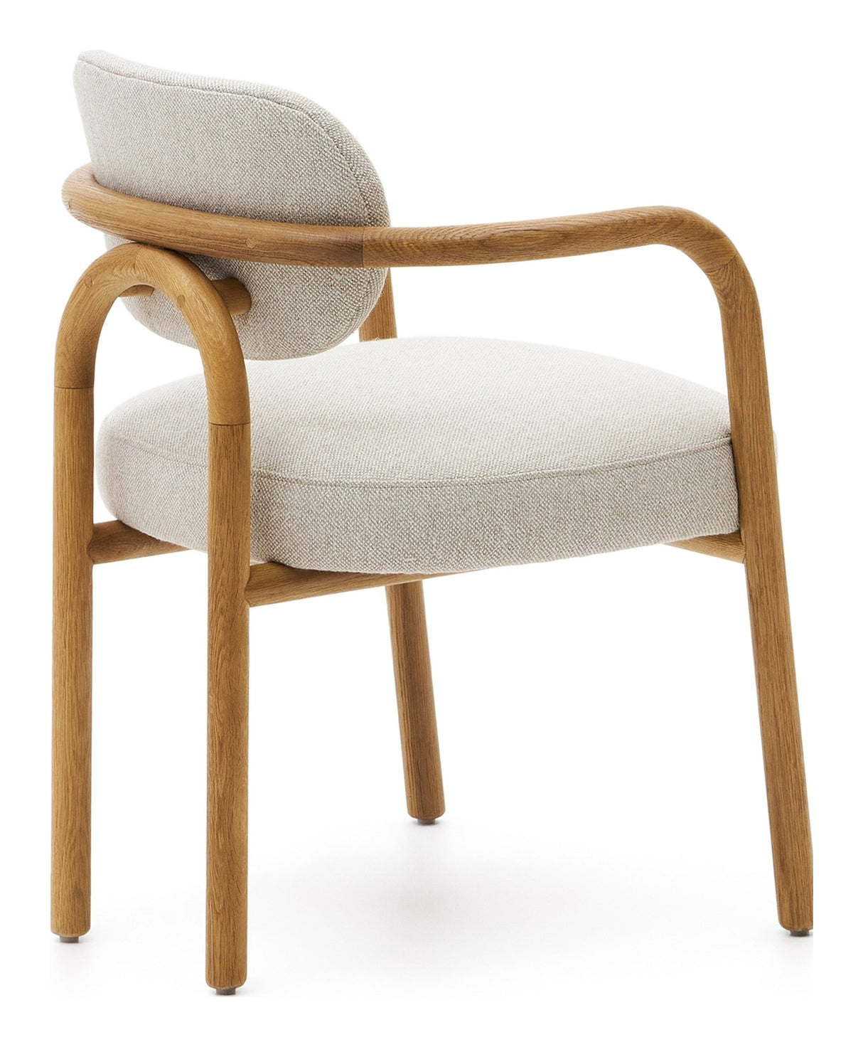 Melqui Beige Dining Chair, Solid Oak