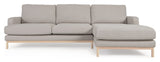 Mihaela 3-pers. Sofa with right-facing chaise longue, Gray fleece