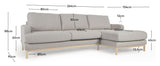 Mihaela 3-pers. Sofa with right-facing chaise longue, Gray fleece