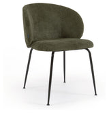 Minna Dining chair, Green velour chenille