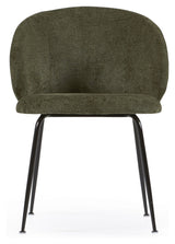 Minna Dining chair, Green velour chenille