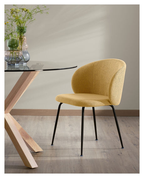 Minna Dining Chair, Black/Mustard