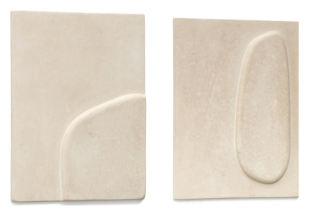 Mirta Wall Decoration, Set of 2, Beige Papier-Mâché, 29x39