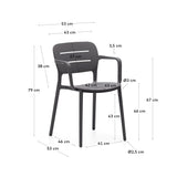 Morella Garden Chair, Gray Plastic