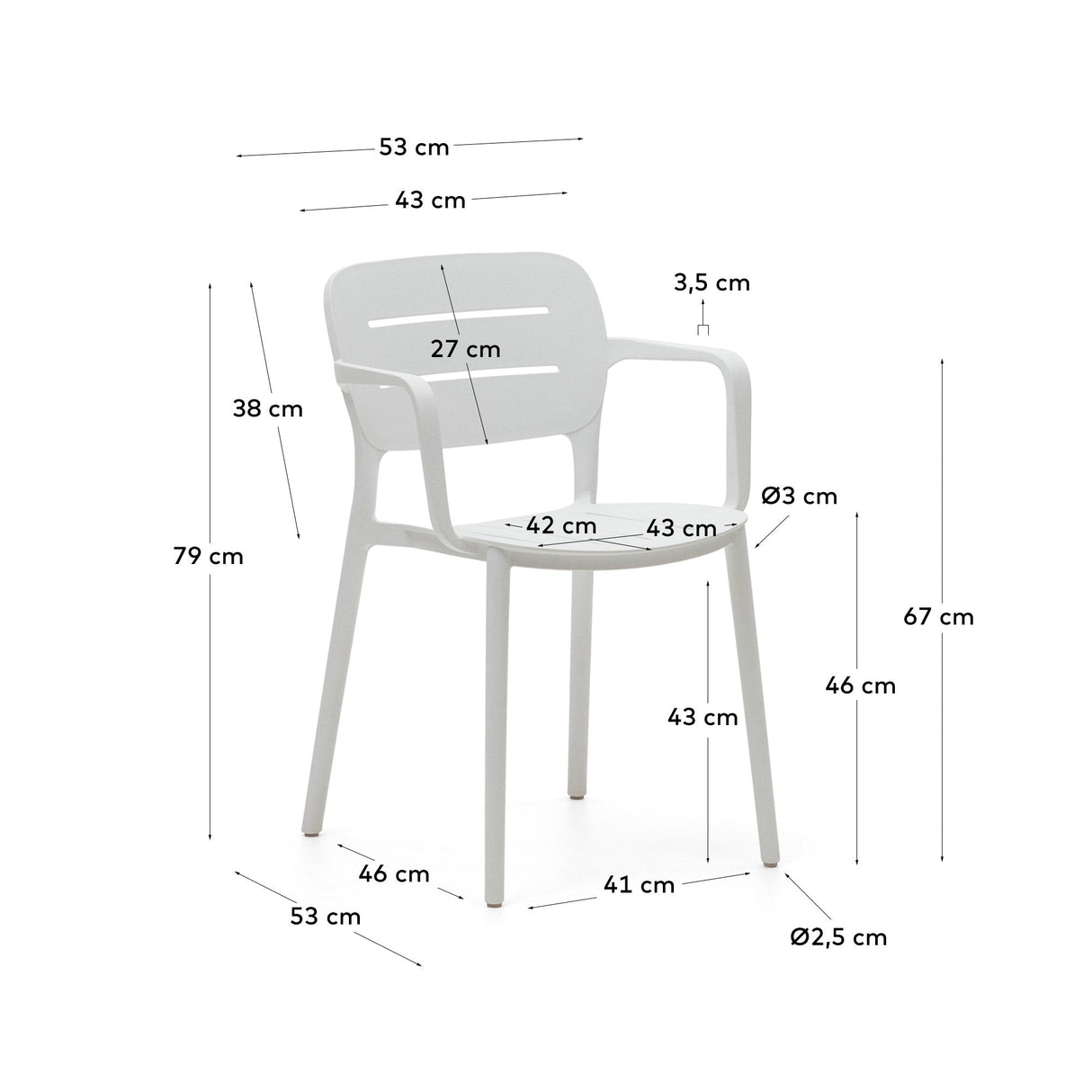 Morella Garden Chair, White Plastic