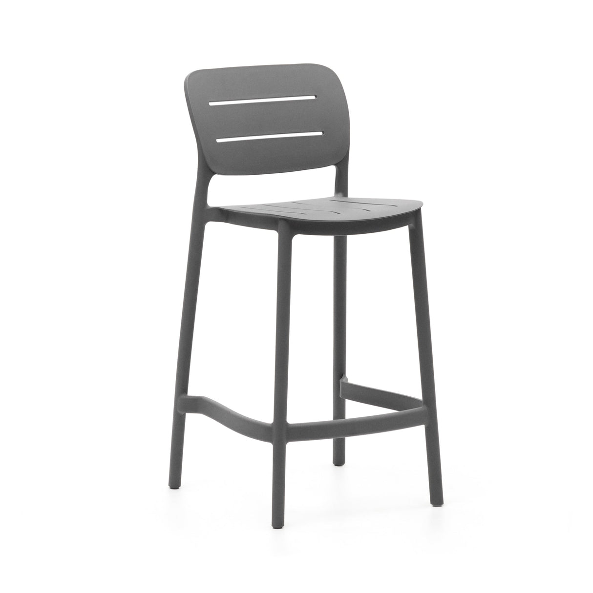 Morella Outdoor bar stool, H: 65 cm, Gray plastic