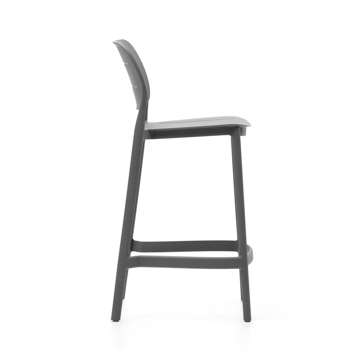 Morella Outdoor bar stool, H: 65 cm, Gray plastic