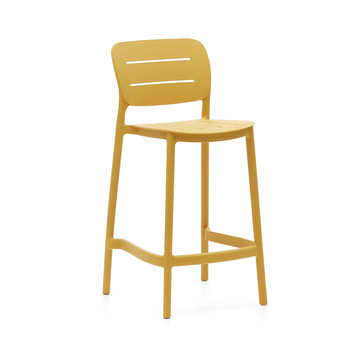 Morella Outdoor bar stool, H: 65 cm, Yellow plastic