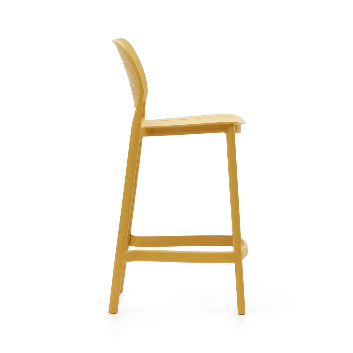 Morella Outdoor bar stool, H: 65 cm, Yellow plastic