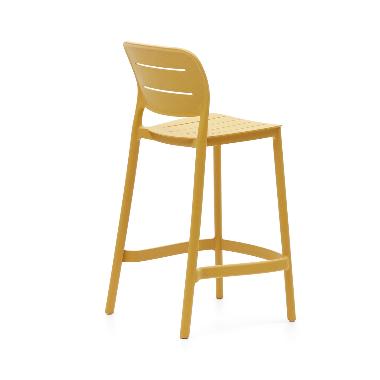 Morella Outdoor bar stool, H: 65 cm, Yellow plastic