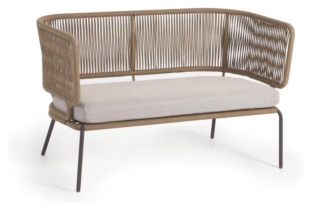 Nadin Lounge Sofa, Beige Rope/Galvanized Steel Leg