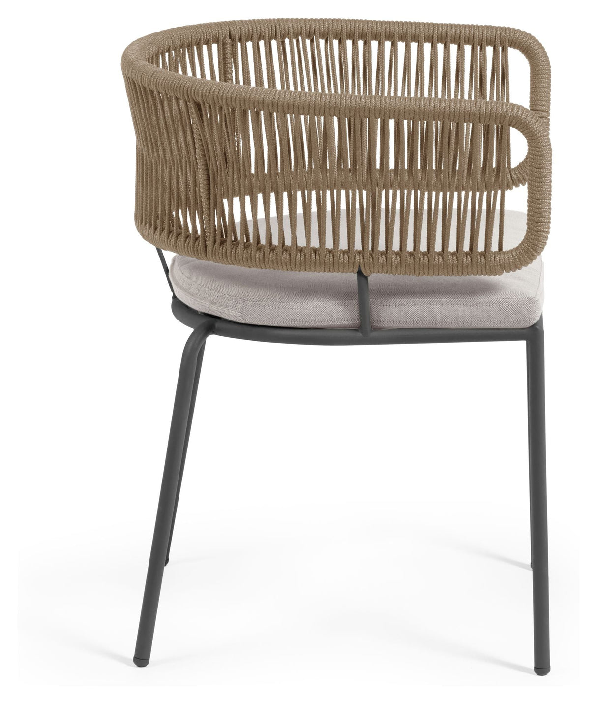 Nadin Lounge Chair w. beige rope, Galvanized steel legs