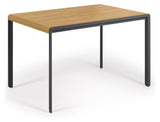 Nadyria Dining table with extension - Oak veneer/Steel legs, 120/160x80