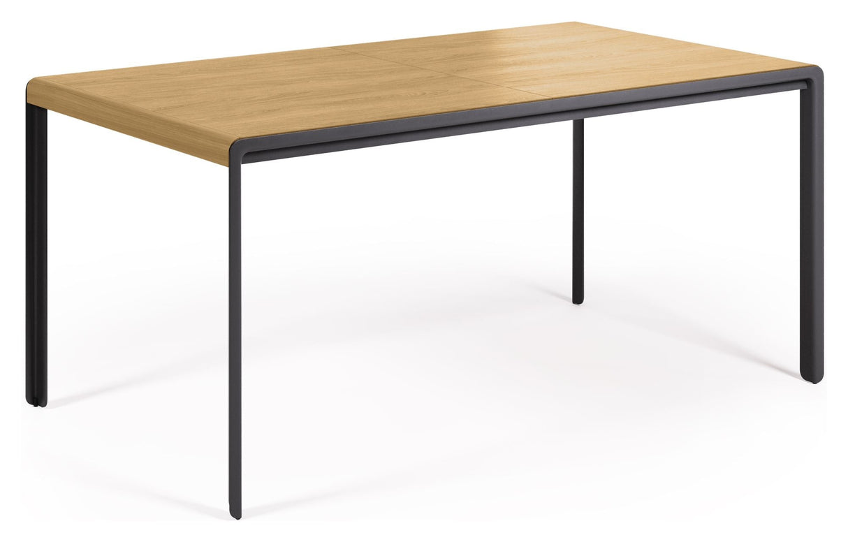 Nadyria Dining table with extension - Oak veneer/Steel legs, 160/200x90