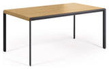 Nadyria Dining table with extension - Oak veneer/Steel legs, 160/200x90