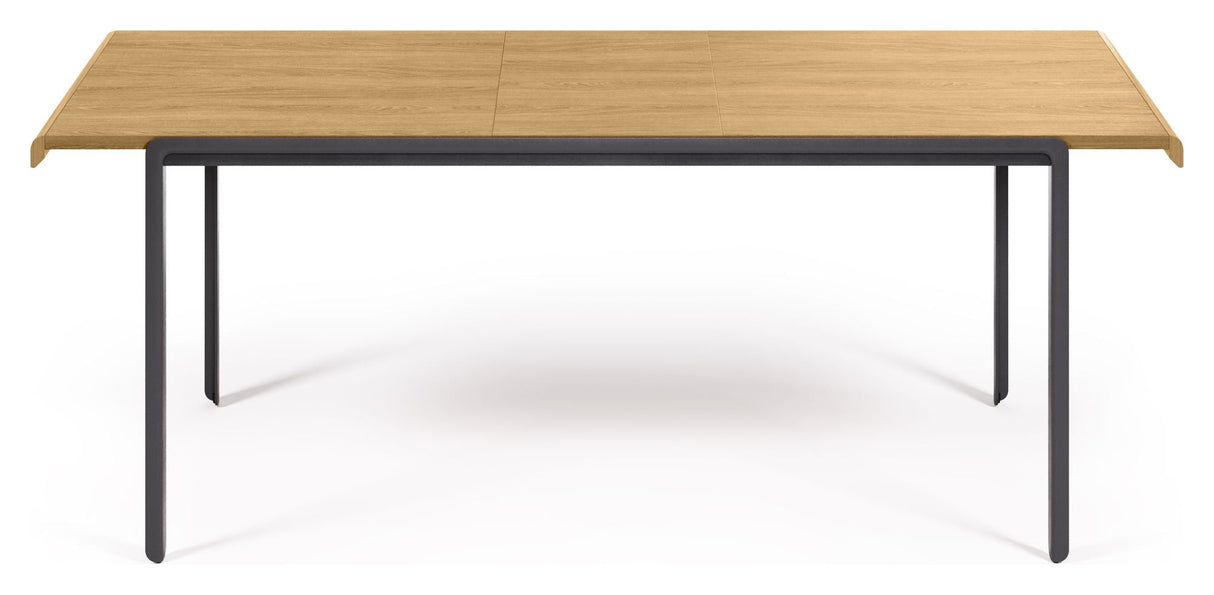 Nadyria Dining table with extension - Oak veneer/Steel legs, 160/200x90