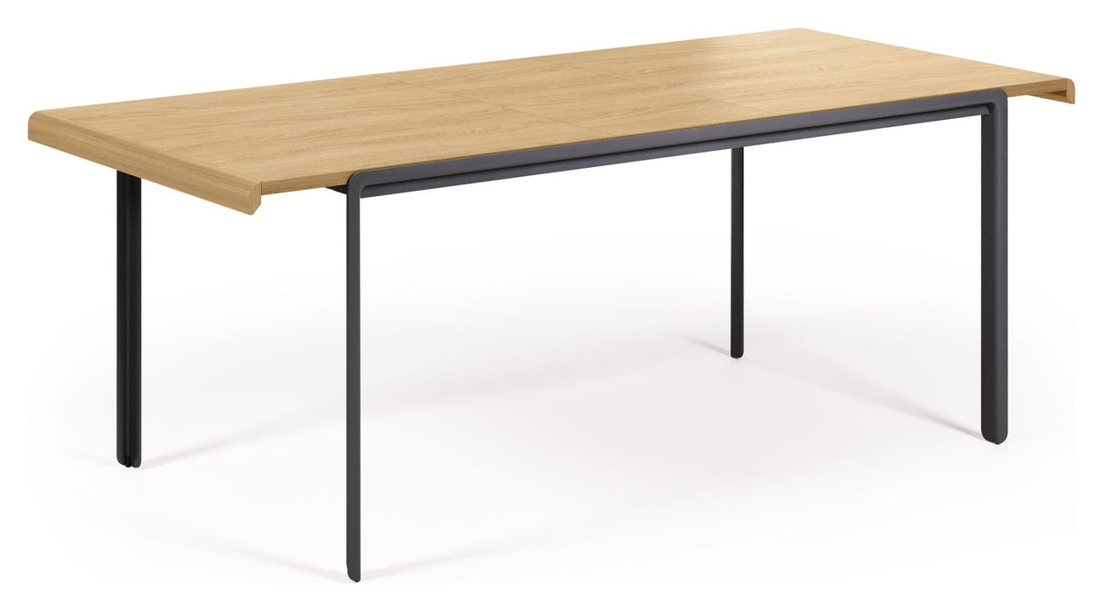 Nadyria Dining table with extension - Oak veneer/Steel legs, 160/200x90