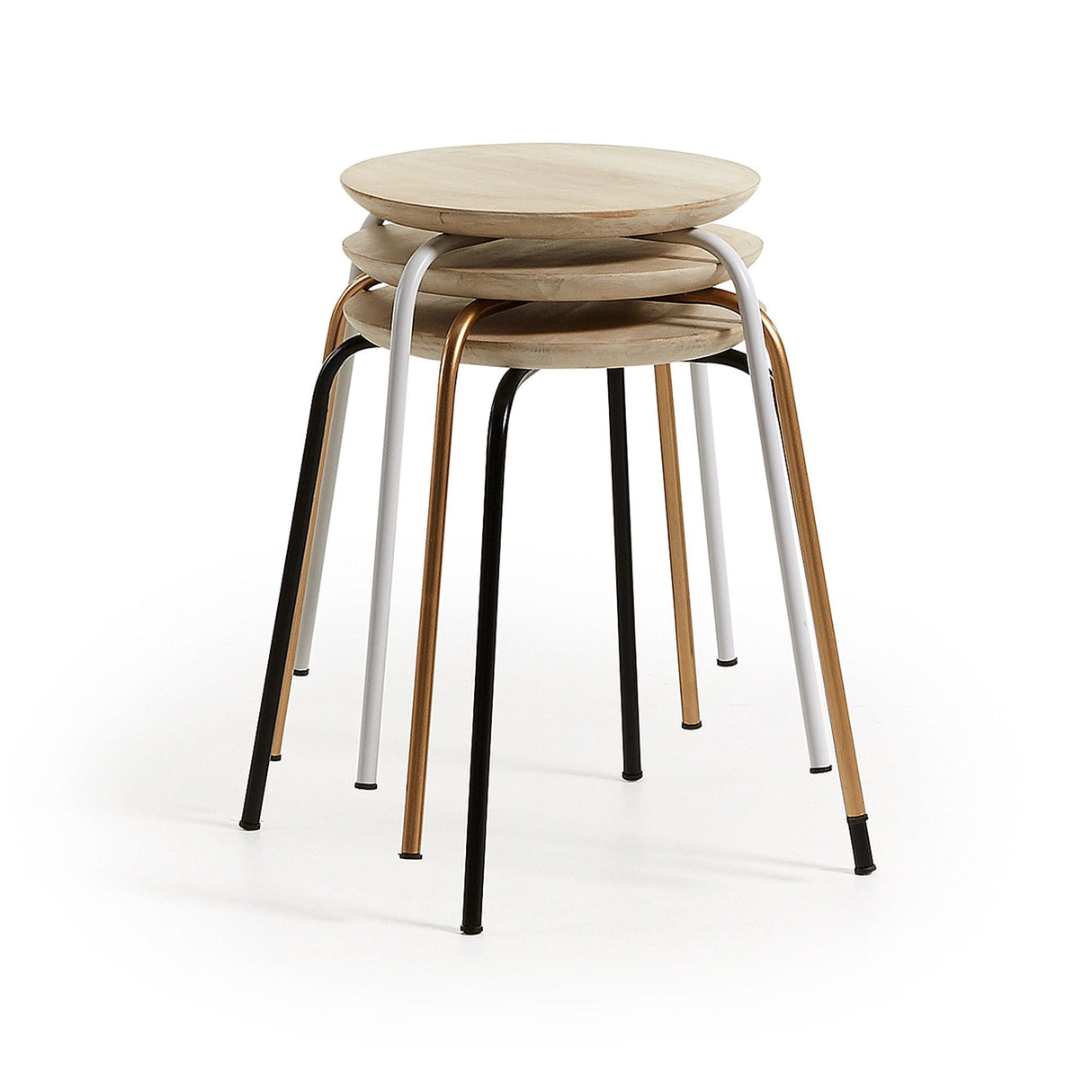 Nax Stool, White/Nature