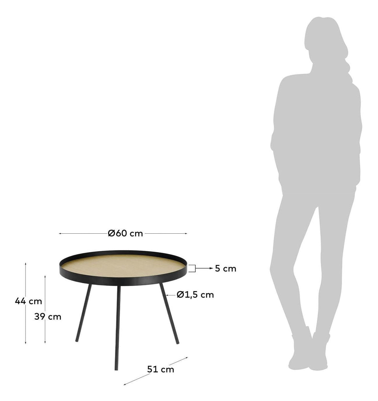 Nenet Side Table Black, Ø60