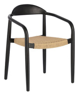 Glynis Dining Chair Matte Black Finish/Beige Paper Rope