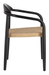 Glynis Dining Chair Matte Black Finish/Beige Paper Rope