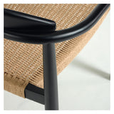 Glynis Dining Chair Matte Black Finish/Beige Paper Rope