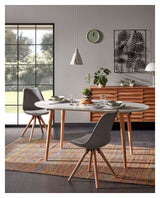 Oakland Dining table with extension, MDF, White, 120(200)x90