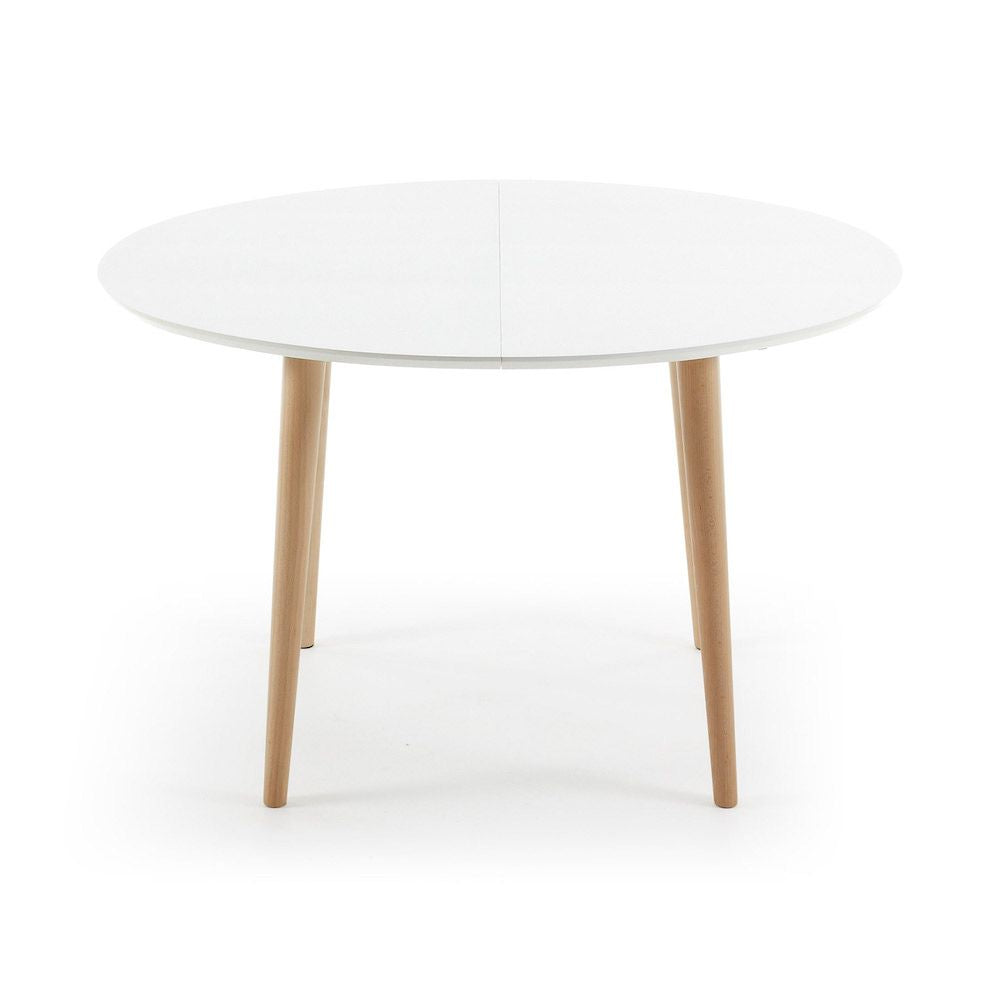 Oakland Dining table with extension, MDF, White, 120(200)x90