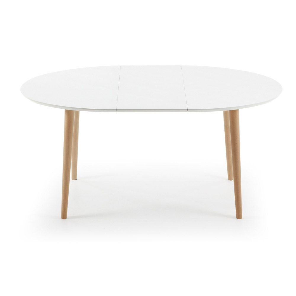 Oakland Dining table with extension, MDF, White, 120(200)x90