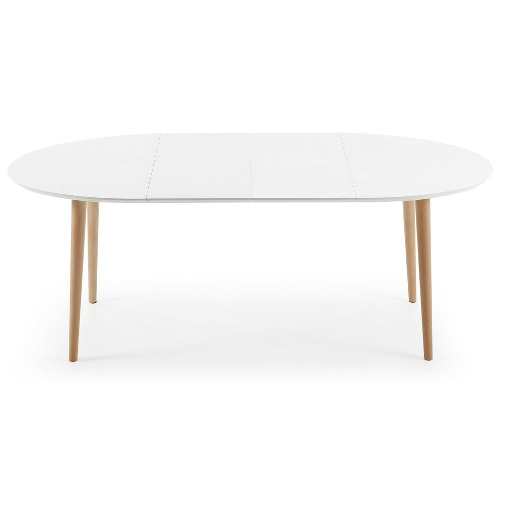 Oakland Dining table with extension, MDF, White, 120(200)x90