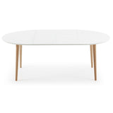 Oakland Dining table with extension, MDF, White, 120(200)x90