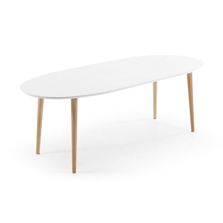 Oakland Dining table with pull-out, MDF, White, 140(220)x90