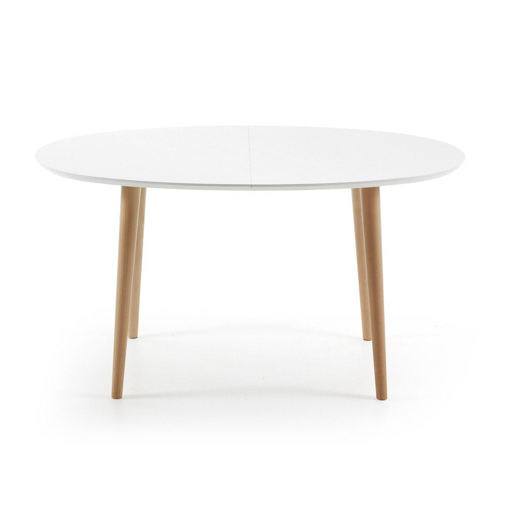 Oakland Dining table with pull-out, MDF, White, 140(220)x90