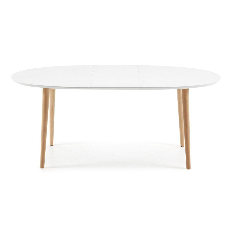 Oakland Dining table with pull-out, MDF, White, 140(220)x90