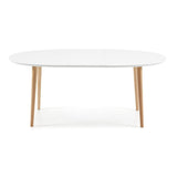 Oakland Dining table with pull-out, MDF, White, 140(220)x90