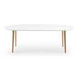 Oakland Dining table with pull-out, MDF, White, 140(220)x90