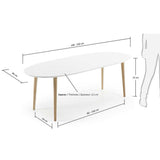 Oakland Dining table with pull-out, MDF, White, 140(220)x90