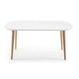 Oakland Dining table with pull-out, MDF, White, 160(260)x100