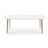 Oakland Dining table with pull-out, MDF, White, 160(260)x100