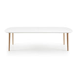 Oakland Dining table with pull-out, MDF, White, 160(260)x100