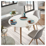 Oakland Dining table Ø120 - Nature/white