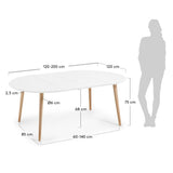 Oakland Dining table Ø120 - Nature/white