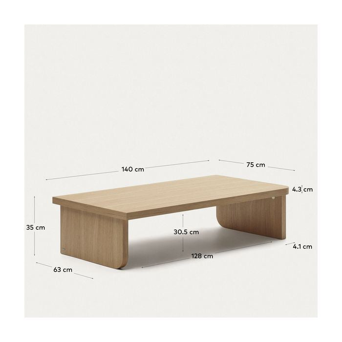 Oaq Coffee Table, Oak veneer, 140x75