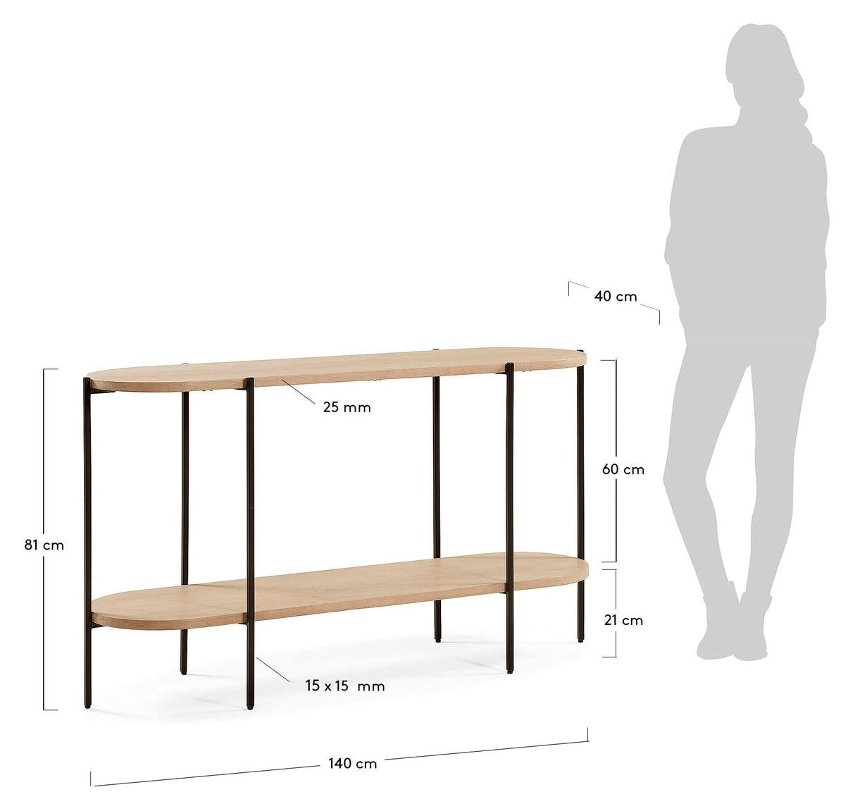 Palmia Console Table 144x80 Nature