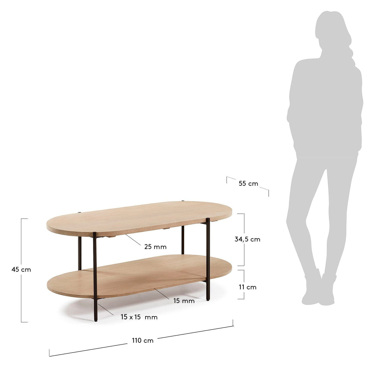 Palmia Coffee table 110x55 Nature