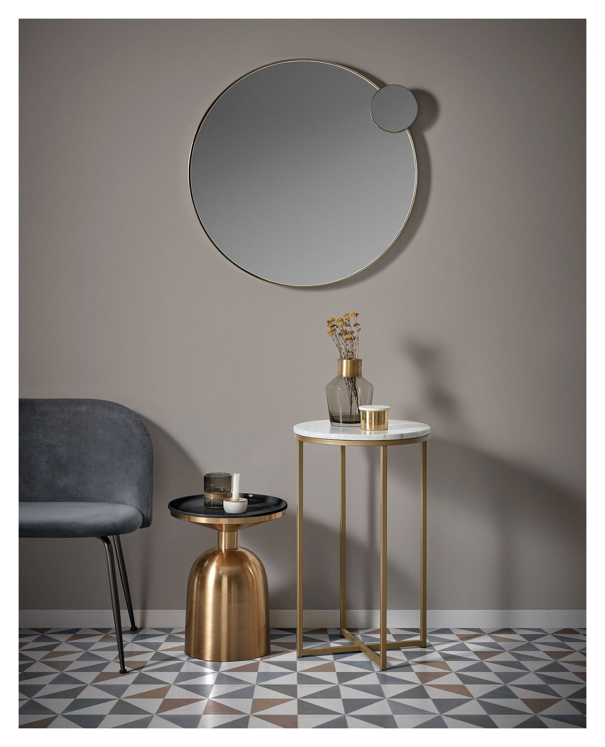 Physic Side Table Ø42 Brass/Black